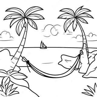 Pagina Para Colorear De Una Escena Tropical Aloha 27043-24693