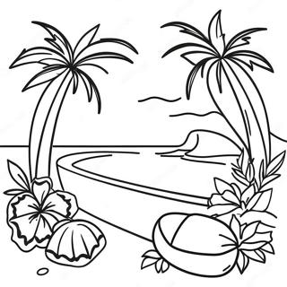 Pagina Para Colorear De Una Escena Tropical Aloha 27043-24694