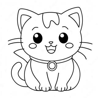 Pagina Para Colorear De Un Gato De Anime Lindo 27073-24717