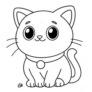 Pagina Para Colorear De Un Gato De Anime Lindo 27073-24718