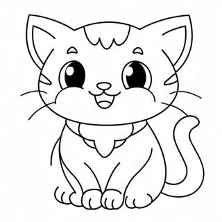 Pagina Para Colorear De Un Gato De Anime Lindo 27073-24720