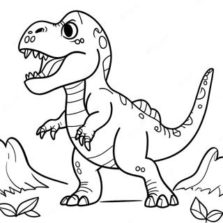 Pagina Para Colorear De Un T Rex Rugiente 27103-24742