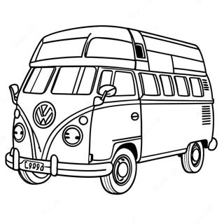 Pagina Para Colorear De Un Autobus Volkswagen Retro De Los 60 27123-24760