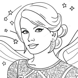 Pagina Para Colorear De Taylor Swift En Noche Estrellada 27133-24765