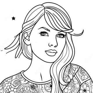 Pagina Para Colorear De Taylor Swift En Noche Estrellada 27133-24767