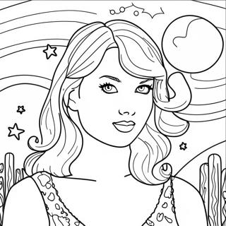 Pagina Para Colorear De Taylor Swift En Noche Estrellada 27133-24768