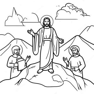 Pagina Para Colorear De Jesus Ensenando En La Montana 27213-24831