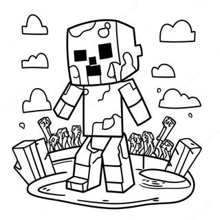 Pagina Para Colorear De Un Zombie De Minecraft 27533-25066