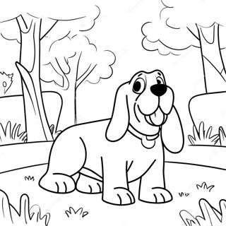 Pagina Para Colorear De Basset Hound Jugueton En El Parque 27584-25109