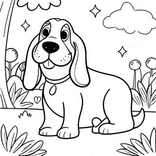 Pagina Para Colorear De Basset Hound Jugueton En El Parque 27584-25111