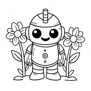 Pagina Para Colorear De Un Lindo Golem De Hierro Con Flores 27664-25174