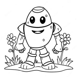 Pagina Para Colorear De Un Lindo Golem De Hierro Con Flores 27664-25175