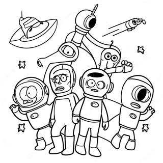 Pagina Para Colorear De Personajes De Futurama En El Espacio 27734-25229