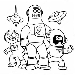 Pagina Para Colorear De Personajes De Futurama En El Espacio 27734-25230