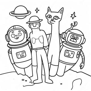 Pagina Para Colorear De Personajes De Futurama En El Espacio 27734-25232