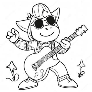 Pagina Para Colorear De Un Genial Rockstar Tocando La Guitarra 27784-25269