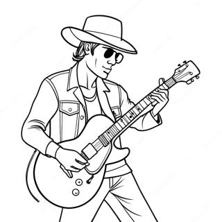 Pagina Para Colorear De Un Genial Rockstar Tocando La Guitarra 27784-25270