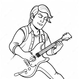 Pagina Para Colorear De Un Genial Rockstar Tocando La Guitarra 27784-25271