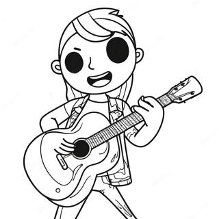 Pagina Para Colorear De Un Genial Rockstar Tocando La Guitarra 27784-25272