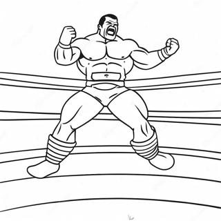 Pagina Para Colorear De Un Luchador De Wwe Saltando Sobre Su Oponente 27834-25309