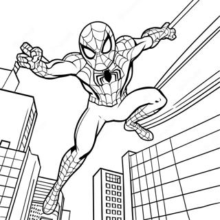 Pagina Para Colorear De Spider Man Balanceandose Por La Ciudad 27865-25326