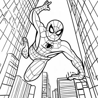 Pagina Para Colorear De Spider Man Balanceandose Por La Ciudad 27865-25328