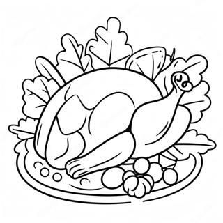 Pagina Para Colorear De Pavo Cocido Festivo 27895-25351