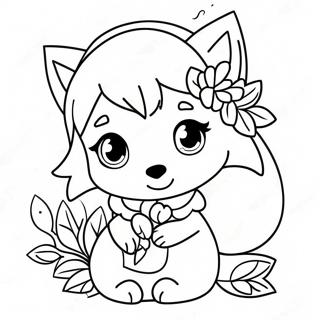 Pagina Para Colorear De Chica Lobo Anime Linda Con Flores 27925-25373