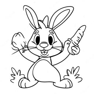 Pagina Para Colorear De Bugs Bunny Divertido Con Zanahoria 27975-25416