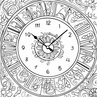 Pagina Para Colorear De Reloj De Pared Vintage 28256-25632