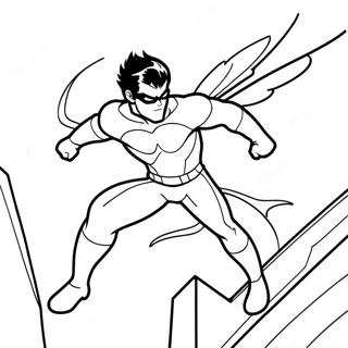 Pagina Para Colorear De Nightwing Volando En El Cielo 28306-25669