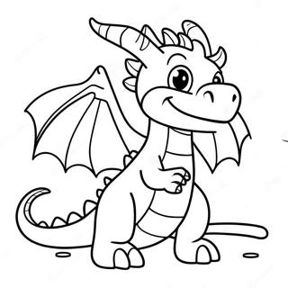 Pagina Para Colorear De Dragon Amistoso Con Una Sonrisa 28536-25853