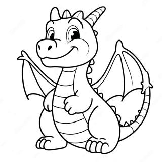 Pagina Para Colorear De Dragon Amistoso Con Una Sonrisa 28536-25854