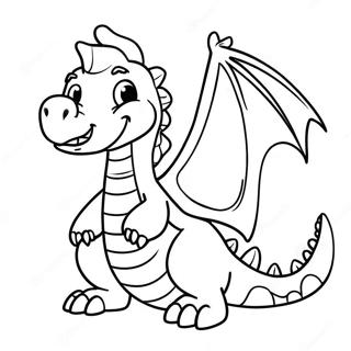 Pagina Para Colorear De Dragon Amistoso Con Una Sonrisa 28536-25855