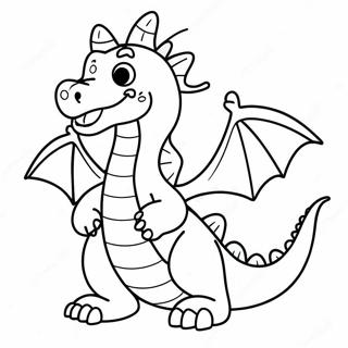 Pagina Para Colorear De Dragon Amistoso Con Una Sonrisa 28536-25856