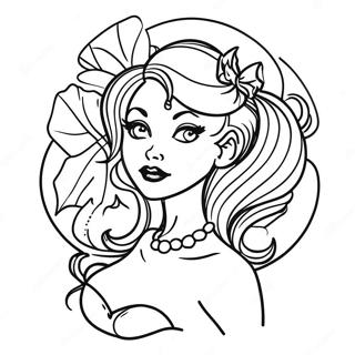 Pagina Para Colorear De Tatuaje Pin Up Vintage 28587-25888