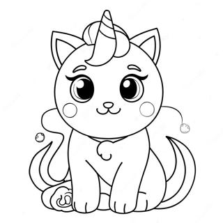 Gato Unicornio Páginas Para Colorear