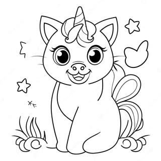 Pagina Para Colorear De Gatito Unicornio 2858-2314