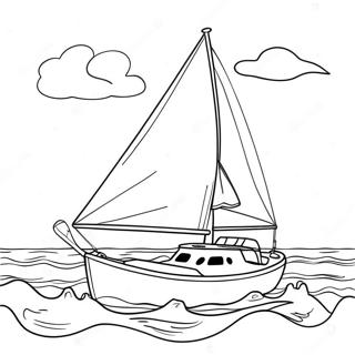 Pagina Para Colorear De Un Velero Colorido En El Oceano 28597-25894