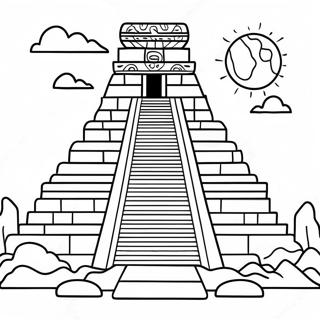 Pagina Para Colorear De Un Antiguo Templo Maya 28607-25901