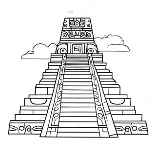 Pagina Para Colorear De Un Antiguo Templo Maya 28607-25903