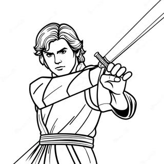 Pagina Para Colorear Del Duelo De Sables De Luz De Anakin Skywalker 28767-26029