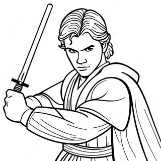 Pagina Para Colorear Del Duelo De Sables De Luz De Anakin Skywalker 28767-26030