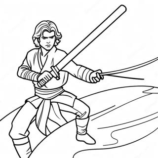 Pagina Para Colorear Del Duelo De Sables De Luz De Anakin Skywalker 28767-26032