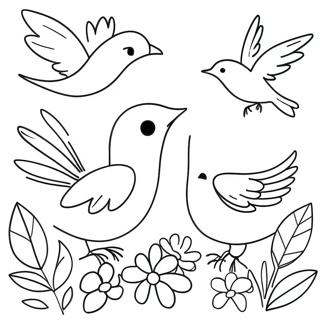 Pagina Para Colorear De Aves Y Flores 28866-26107