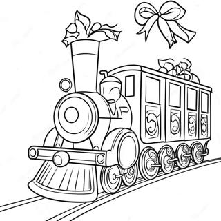 Pagina Para Colorear De Tren Navideno Festivo Con Regalos 29107-26304