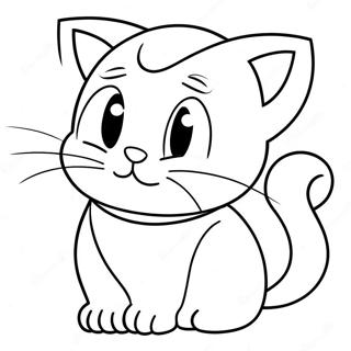 Gato De Dibujos Animados Páginas Para Colorear