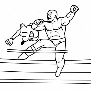 Pagina Para Colorear De Un Luchador De Wwe Saltando Sobre Un Oponente 29307-26463