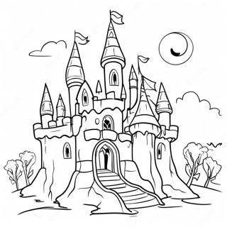 Pagina Para Colorear De Castillo Gotico Espeluznante 29747-26803