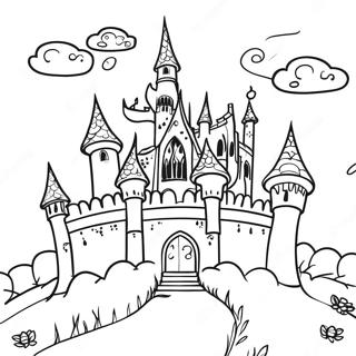 Pagina Para Colorear De Castillo Gotico Espeluznante 29747-26804